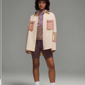 Lululemon Grid Fleece Hiking Overshirt Prosecco / Pink Clay size 4